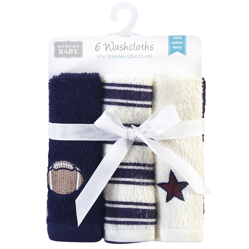 Hudson Baby Boys Six-Count Woven Washcloths