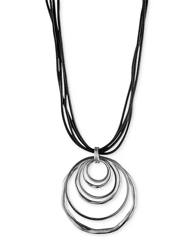 Anne Klein Silver-Tone Orbital Pendant Necklace