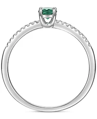 Sapphire (1/3 ct. t.w.) & Diamond (1/10 Ring Sterling Silver (Also Ruby Emerald)