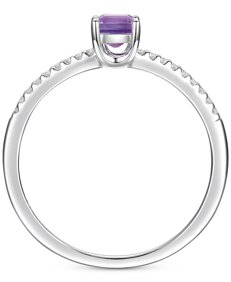 Blue Topaz (3/8 ct. t.w.) & Diamond (1/20 Ring Sterling Silver (Also Citrine Amethyst)