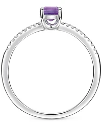 Blue Topaz (3/8 ct. t.w.) & Diamond (1/20 Ring Sterling Silver (Also Citrine Amethyst)