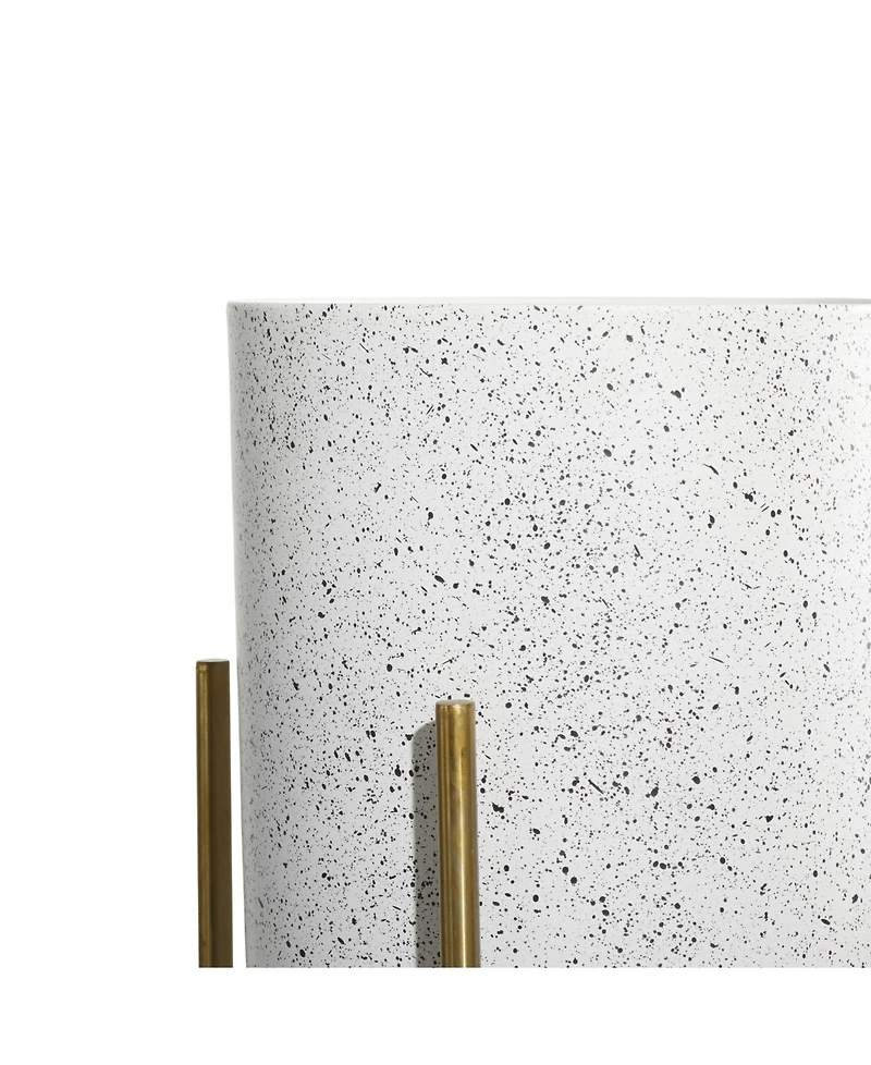 Set of 2 Multi Colored Metal Contemporary Planter, 39", 46"