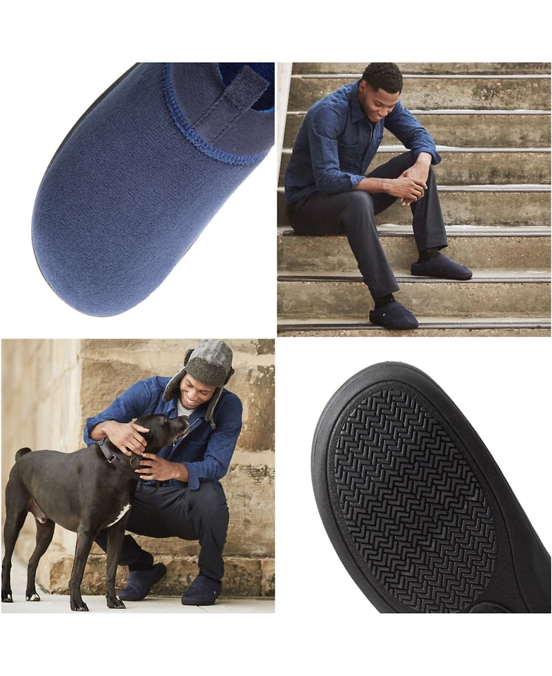 Isotoner Signature Men's Microterry Jared Hoodback Slippers with Memory Foam