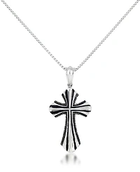 Andrew Charles by Andy Hilfiger Men's Cross 24" Pendant Necklace in Stainless Steel