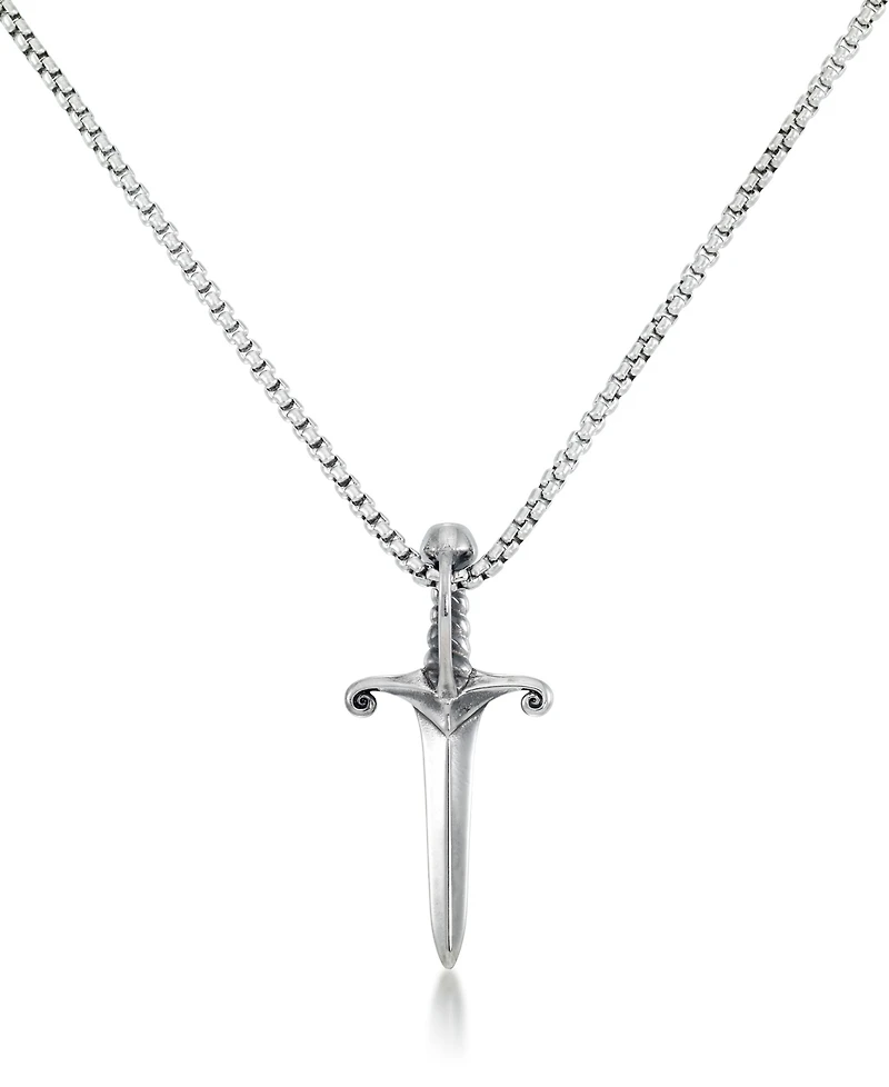 Andrew Charles by Andy Hilfiger Men's Dagger 24" Pendant Necklace in Stainless Steel