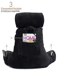 Nestl Soft Velour Cover Reading Backrest Pillow Set, Extra Large