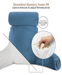 Nestl Soft Velour Cover Reading Backrest Pillow Set, Extra Large