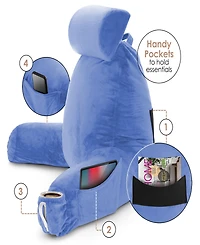 Nestl Soft Velour Cover Reading Backrest Pillow Set, Extra Large