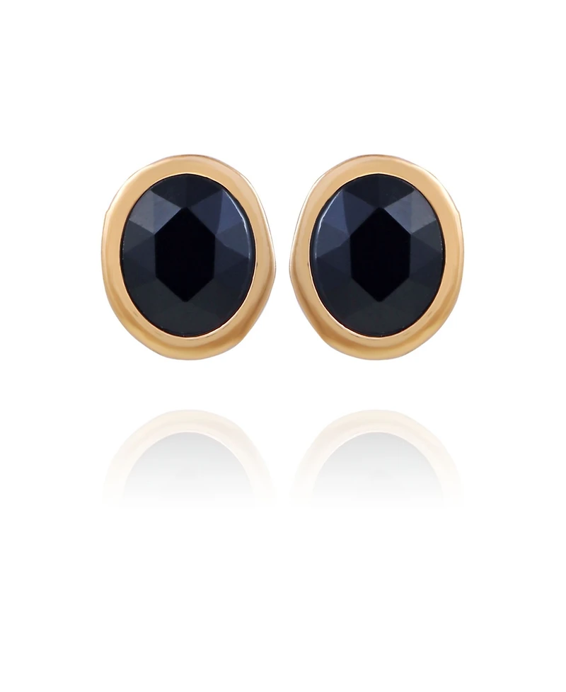 T Tahari Women's Oval Crystal Stud Earring