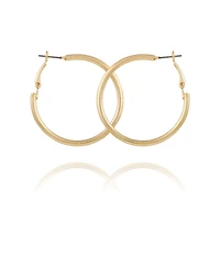 T Tahari Women's Textured Hoop Earring