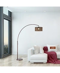 Artiva Usa Elena Iv 81" Double Shade Led Arched Floor Lamp with Dimmer