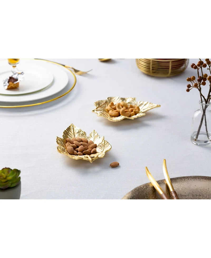 Classic Touch Leaf Candy Dishes, Set of 2