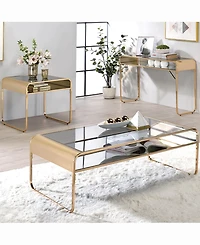 Furniture of America Kiruna Glass Top Coffee Table