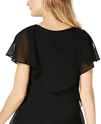 Sl Fashions Tiered Rhinestone Capelet Dress
