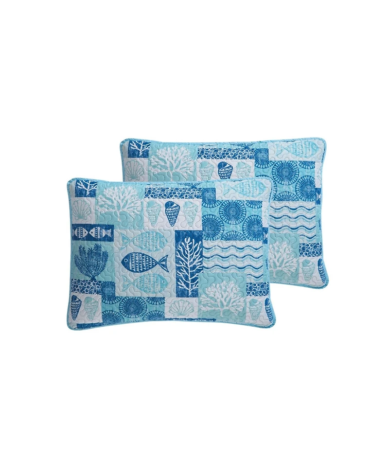 Vcny Home Patchwork Sea Life Reversible 3-Pc. Full/Queen Quilt Set