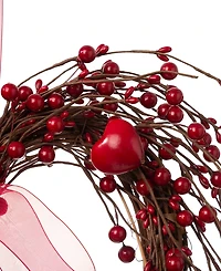Glitzhome Valentine's Berry Heart Wreath