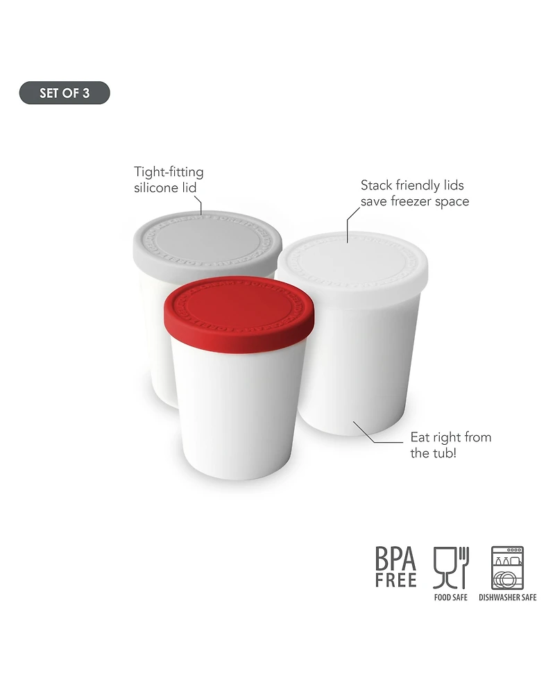 Tovolo Mini Sweet Treat 6-Oz. Ice Cream Tubs, Set of 3