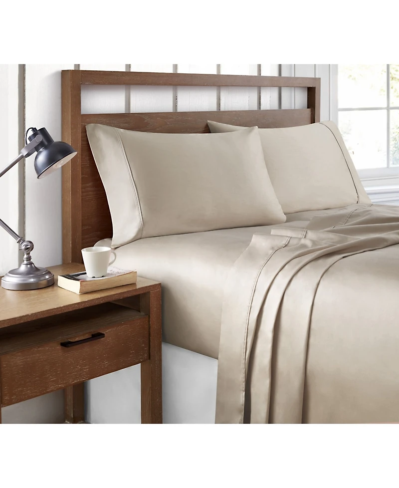 Brielle Home 400 Thread Count Cotton Sateen 3-Pc. Sheet Set, Twin
