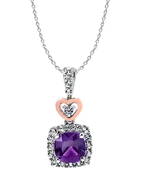Women's 14K Rose Gold Plated Heart Pendant Necklace in Sterling Silver