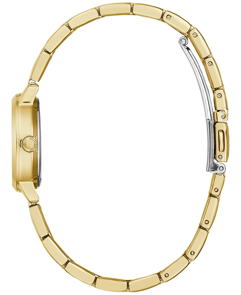 Guess Women's Diamond-Accent Gold-Tone Stainless Steel Bracelet Watch 25mm