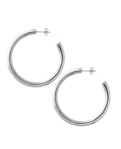 And Now This Medium Tube C Hoop Earring 18K Gold Plate or Silver