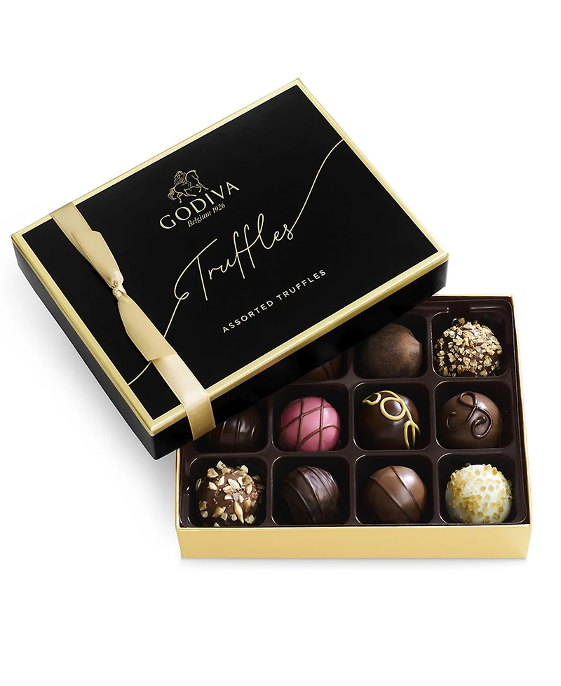 Godiva Signature Truffles Assorted Chocolate Gift Box, 12 Pieces