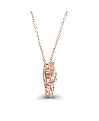 Cubic Zirconia Scattered Cluster Heart 18" Pendant Necklace Sterling Silver (Also 14k Gold Over or14k Rose Silver)