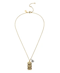 Coach Quilted C Tag Pendant Necklace