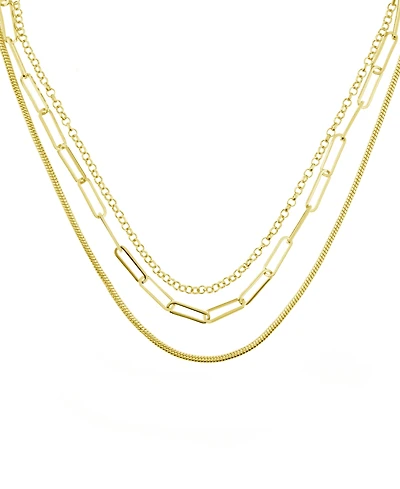 And Now This Triple Row 16" Chain Necklace Silver Plate or Gold