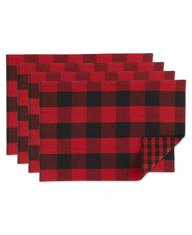Design Imports Reversible Gingham - Buffalo Check Placemat Set