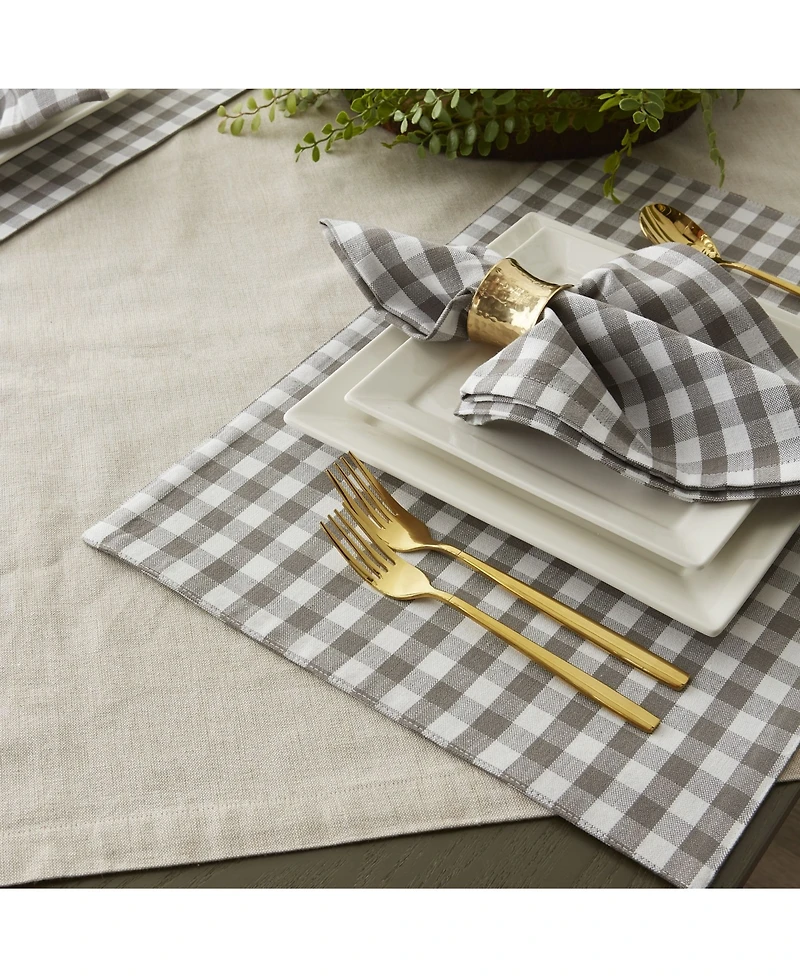 Design Imports Reversible Gingham - Buffalo Check Placemat Set