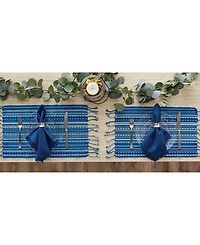 Design Imports Stripe with Fringe Placemat, Set of 6