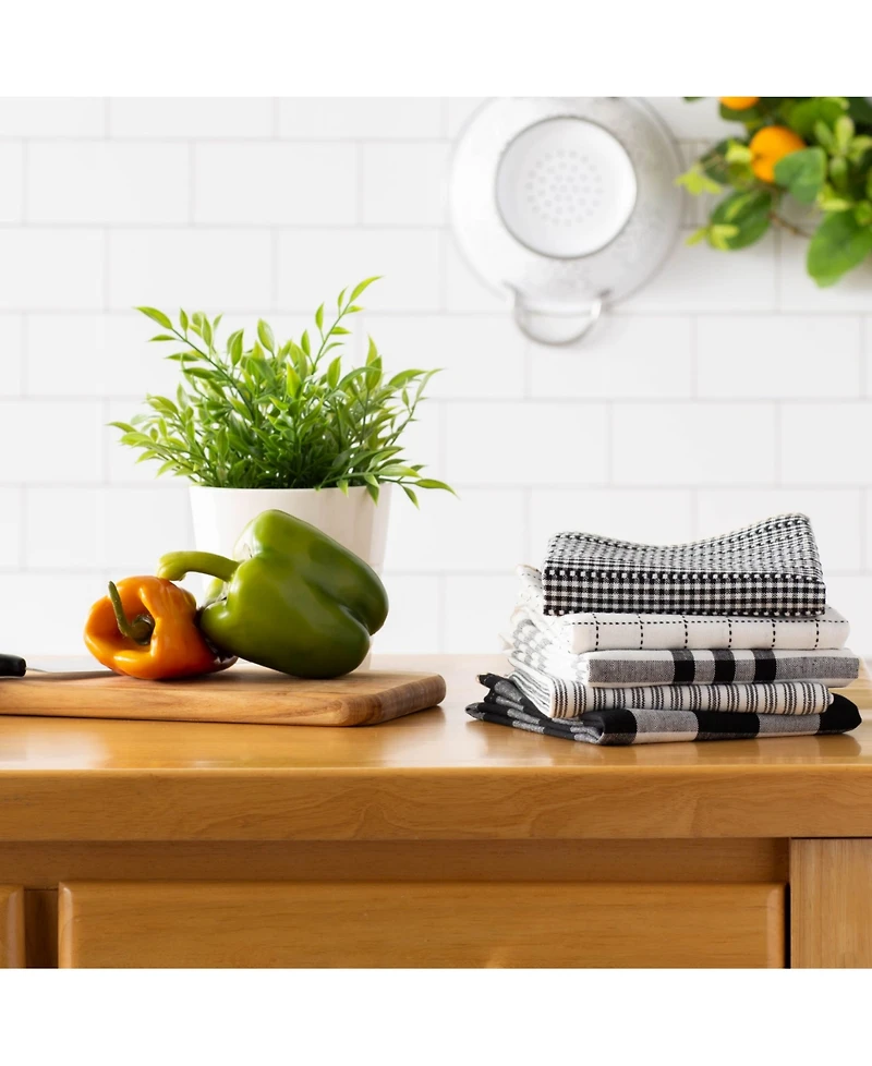 Design Imports Farmhouse Woven Dishtowel, Set of 5