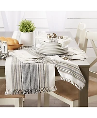 Design Imports Fringed Stripe Table Toppers, 13" x 20", Set of 6