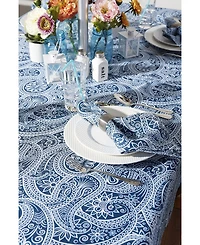 Design Imports Paisley Print Outdoor Tablecloth with Zipper, 60" x 84"