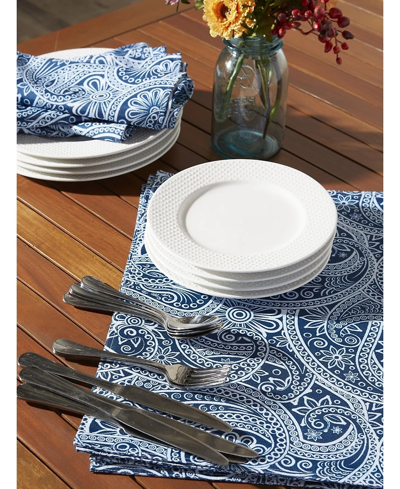 Design Imports Paisley Print Outdoor Placemat, Set of 6