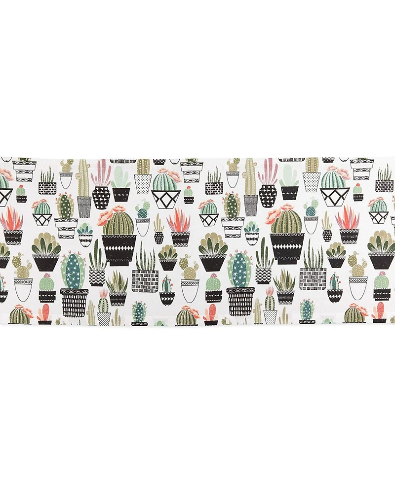Design Imports Urban Oasis Cactus Print Table Runner, 14" x 108"