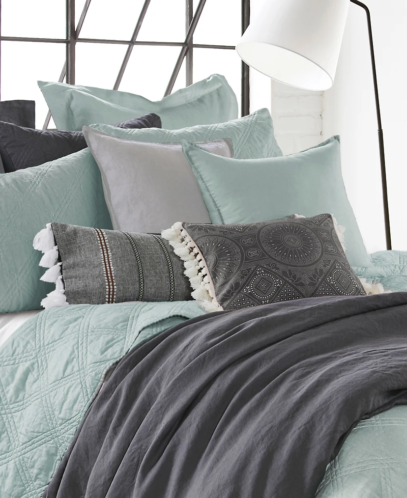 Levtex Washed Linen Relaxed Solid 2-Pack Decorative Pillow Cover, 20" x
