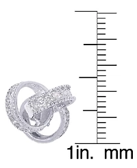 Diamond Accent Love Knot Stud Earrings in Silver or 14k Gold Plate