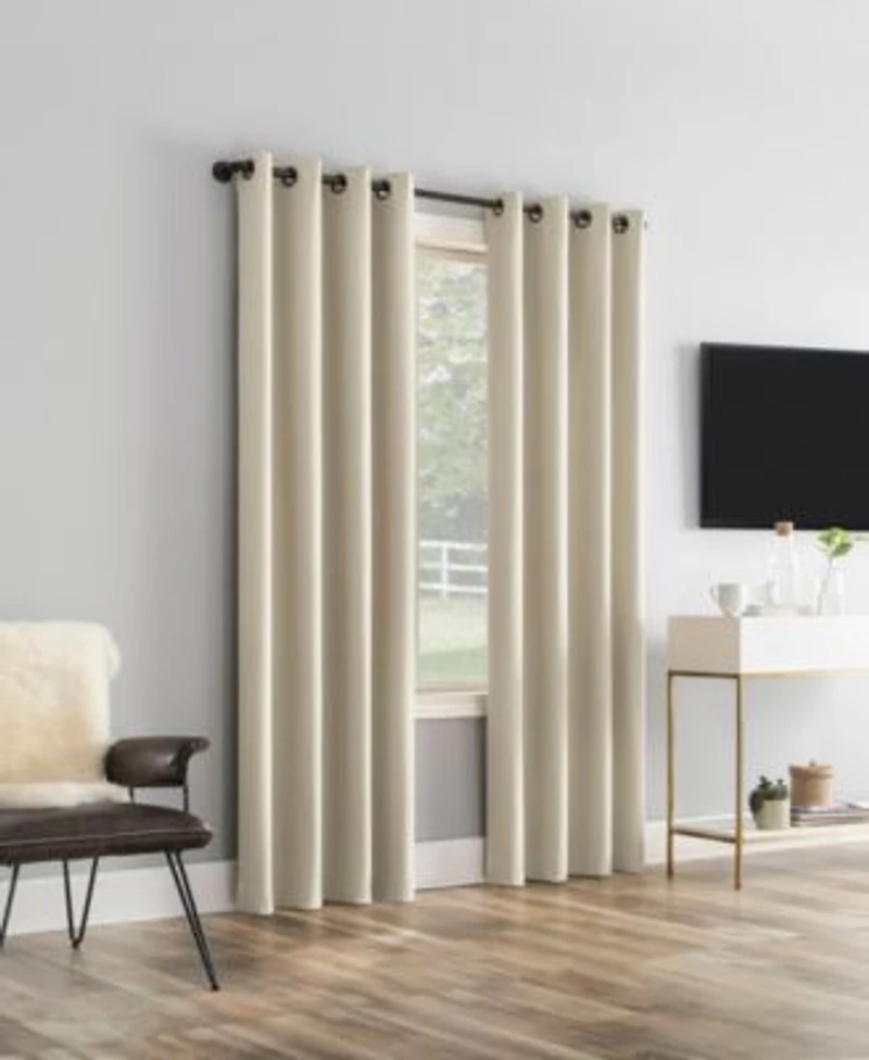 Sun Zero Tresello Tonal Texture Draft Shield Fleece Insulated 100 Blackout Grommet Curtain Panel Collection