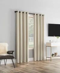 Sun Zero Tresello Tonal Texture Draft Shield Fleece Insulated 100 Blackout Grommet Curtain Panel Collection