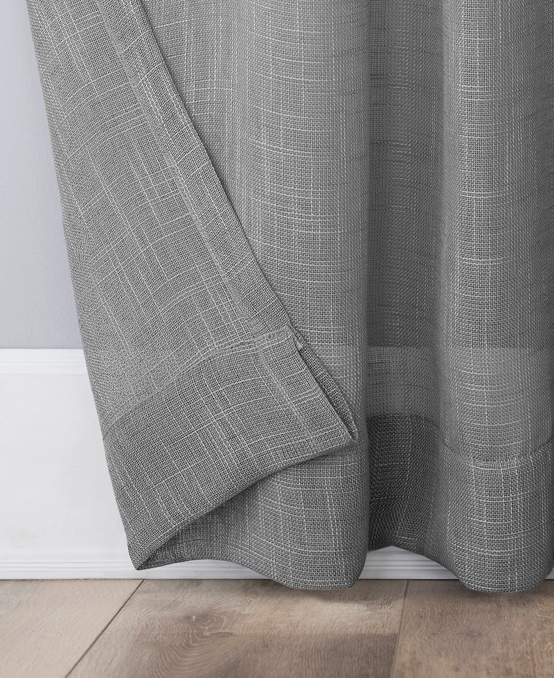 Ceri Linen Texture Jute Tabs Semi-Sheer Tab Top Curtain Panel