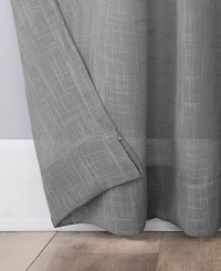 Ceri Linen Texture Jute Tabs Semi-Sheer Tab Top Curtain Panel