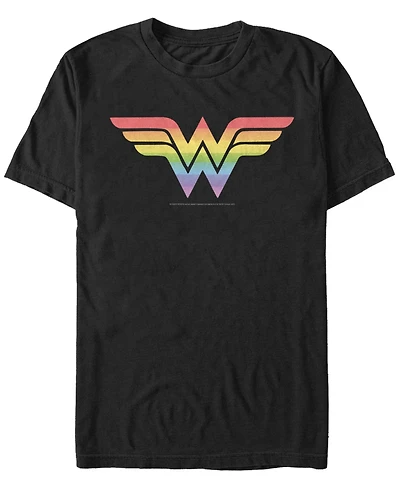 Men's Wonder Woman Rainbow Short Sleeve T-shirt