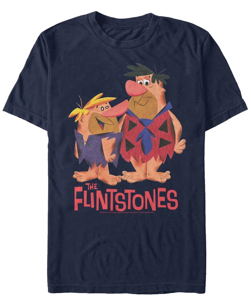 Men's The Flintstones Textured Barney Fred Short Sleeve T-shirt