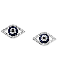 Effy Sapphire (1/6 ct. t.w.) & Diamond (1/5 ct. t.w.) Evil Eye Stud Earrings