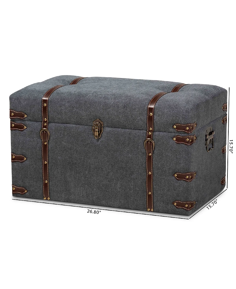 Palma Modern and Contemporary Transitional Fabric Upholstered Storage Trunk Ottoman