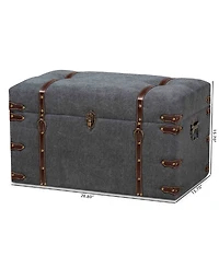 Palma Modern and Contemporary Transitional Fabric Upholstered Storage Trunk Ottoman