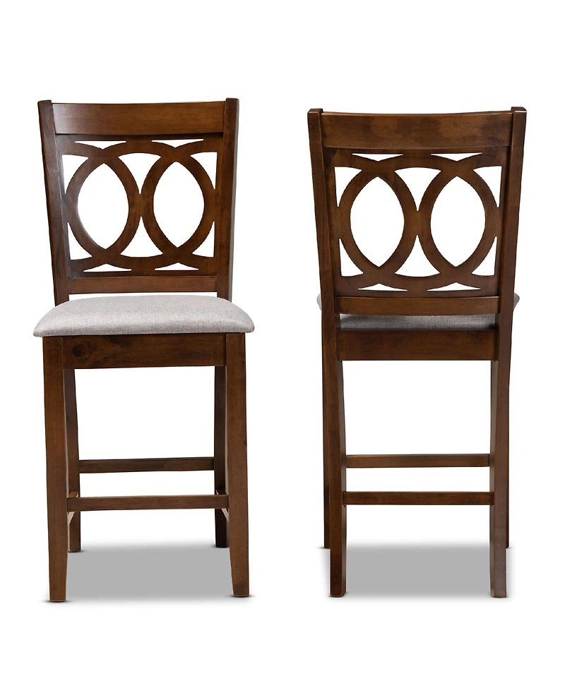 Lenoir Modern and Contemporary Fabric Upholstered 2 Piece Counter Height Pub Chair Set