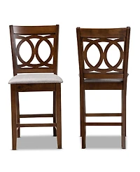 Lenoir Modern and Contemporary Fabric Upholstered 2 Piece Counter Height Pub Chair Set